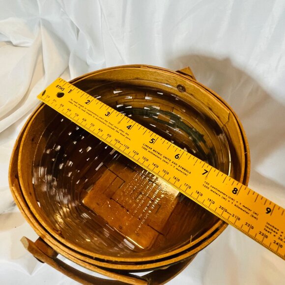 Longaberger 1994 Christmas Collection Jingle Bell Basket With Protector 8.25" - Picture 9 of 9